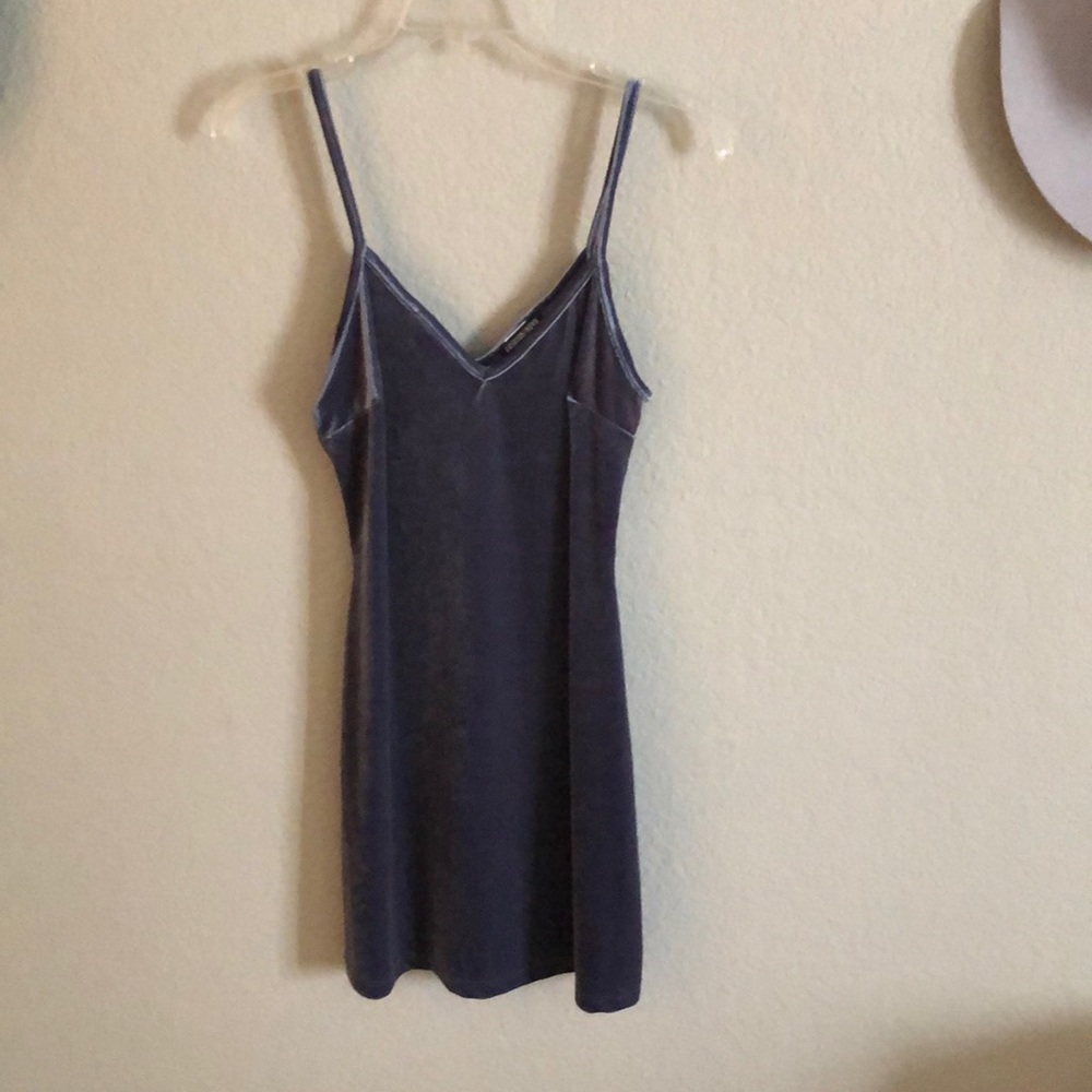 Grey velvet slip dress